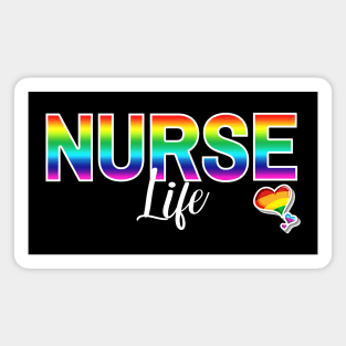 Nurse Life Rainbow Letters Magnet